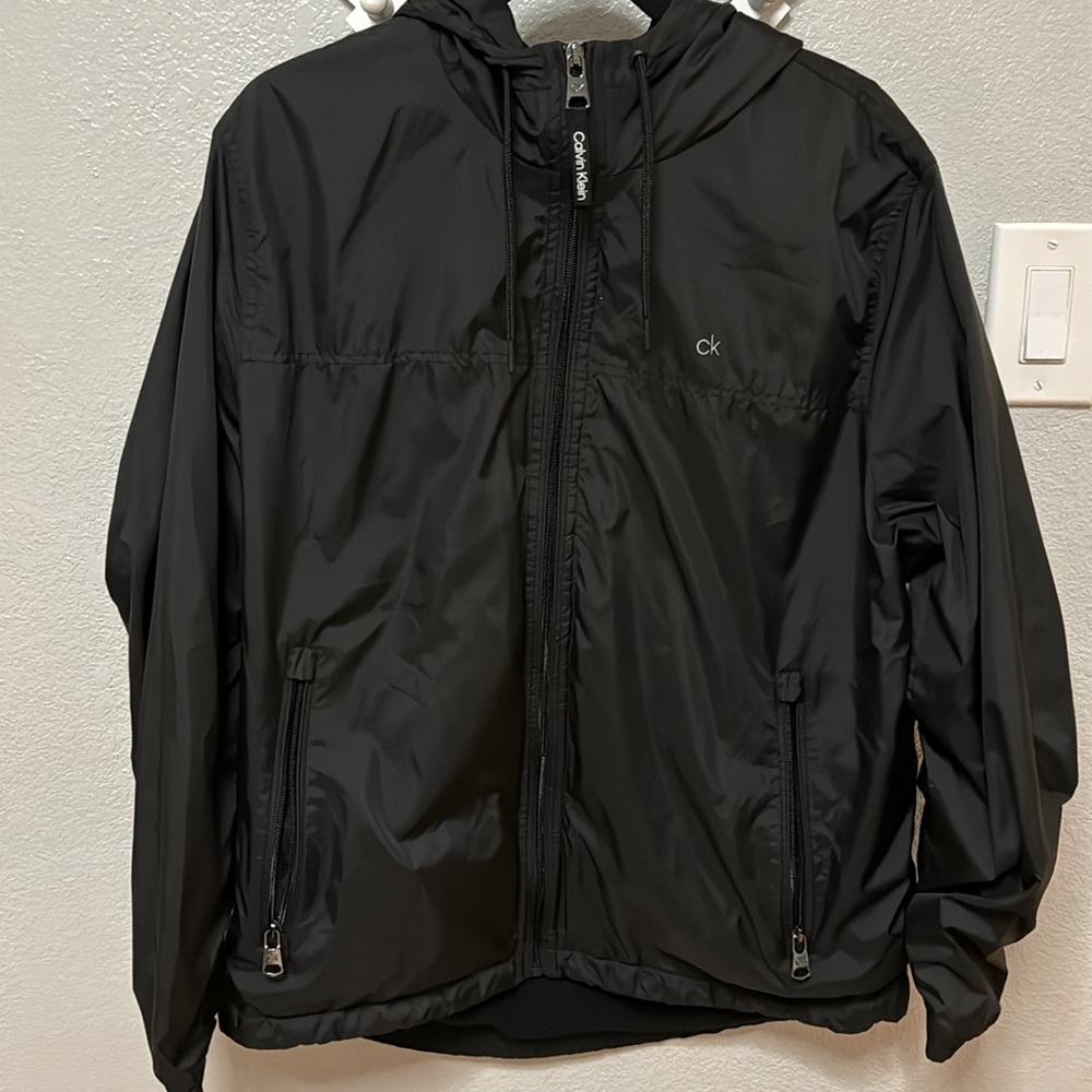 Calvin Klein, black jacket: men’s size L. Like new.